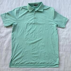 Peter Millar Polo Shirt Mens M Medium Green Summer Comfort Striped Short Golf